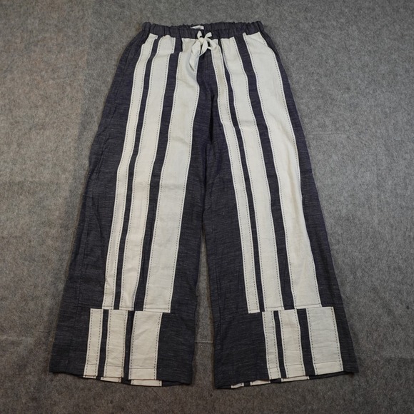 Lemlem Pants - Lemlem Illya Kebede Pants Womens Small Desta Striped Wide Leg Cotton Gauze Beach